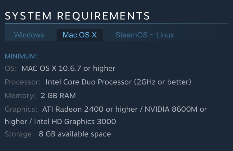 System requirements for mac os 10.13